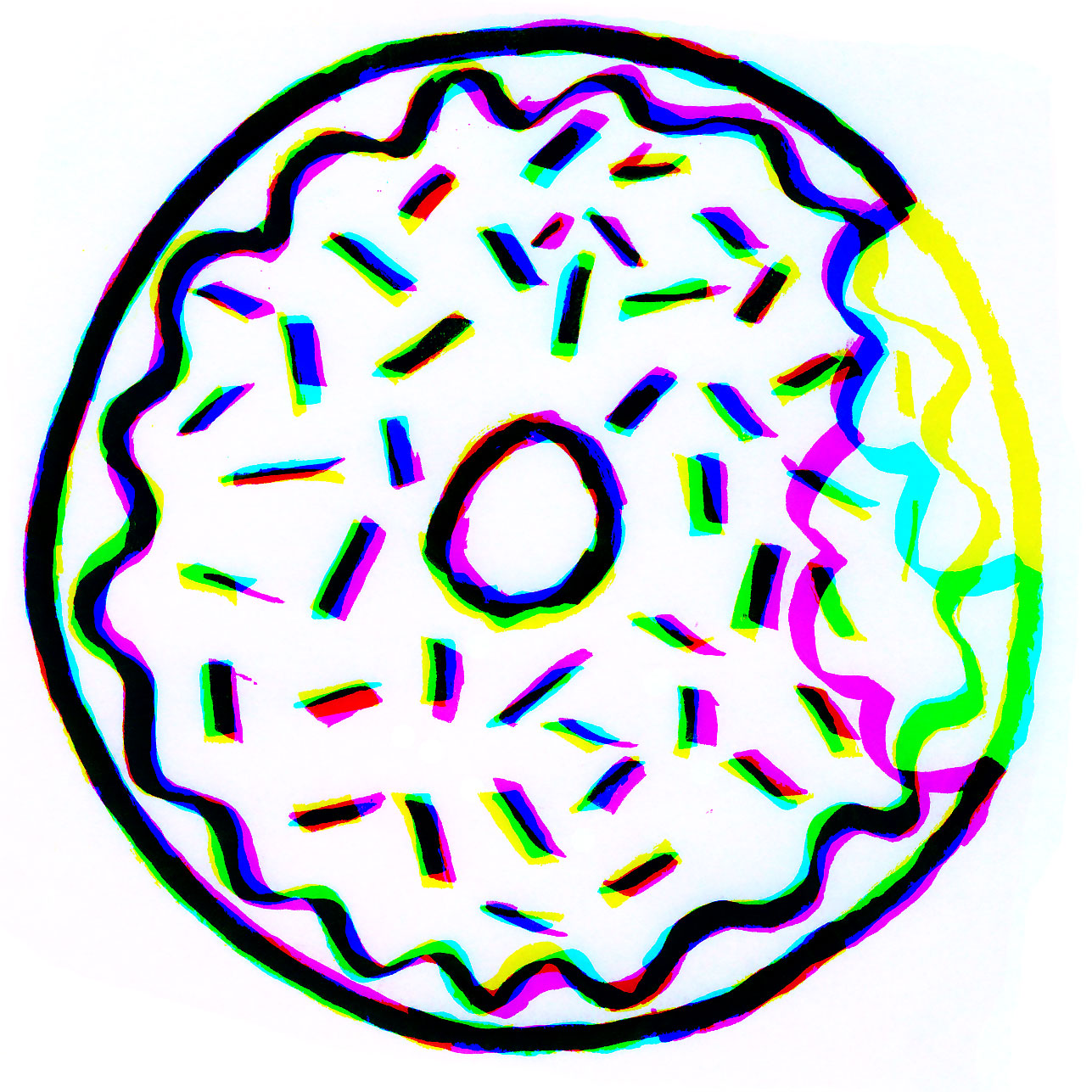 illustration of a donut as it is eaten