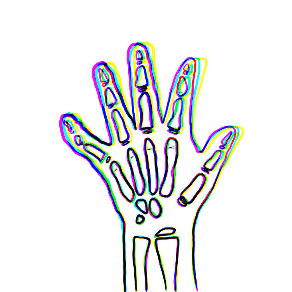 illustration of an x-ray of a child's hand